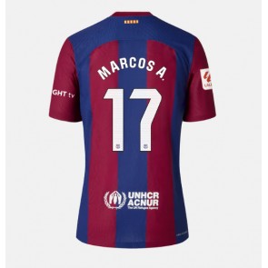 Barcelona Marcos Alonso #17 Replica Home Stadium Shirt for Women 2023-24 Short Sleeve